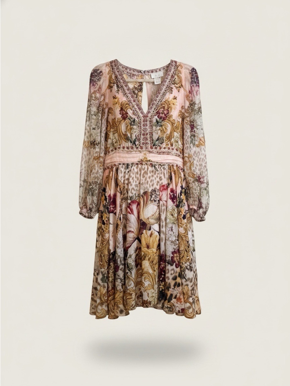 Camilla Multicolor Floral & Baroque Mini Dress